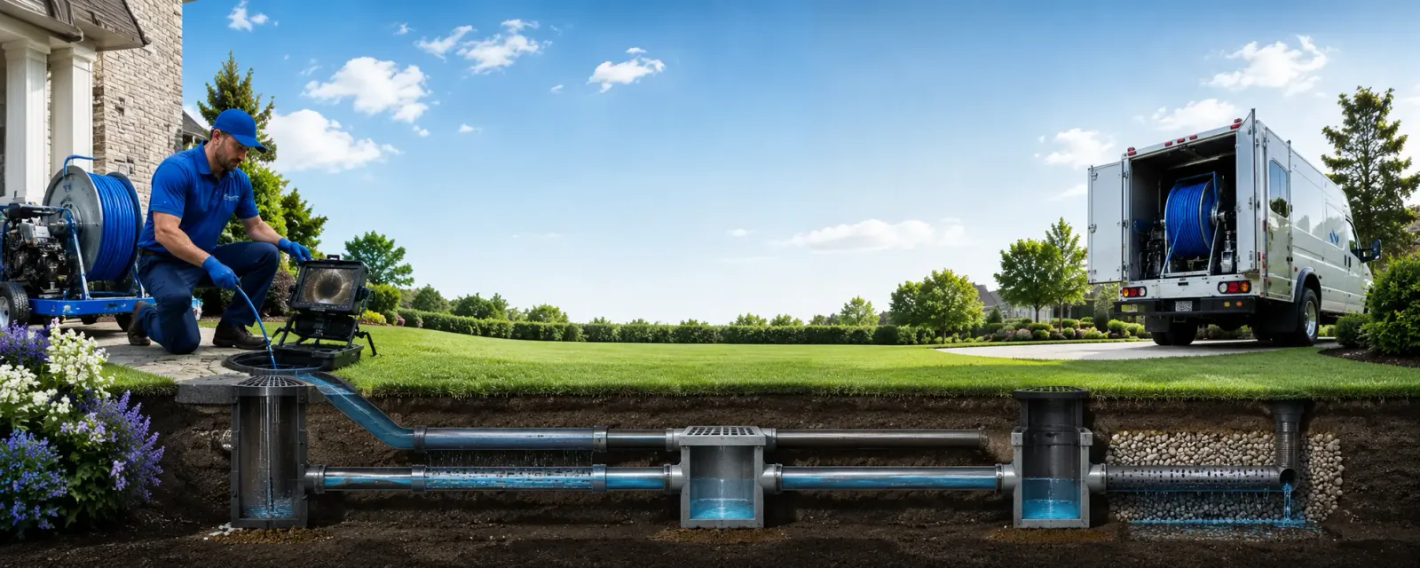 Outdoor drain cleaning information for New Lisbon, WI